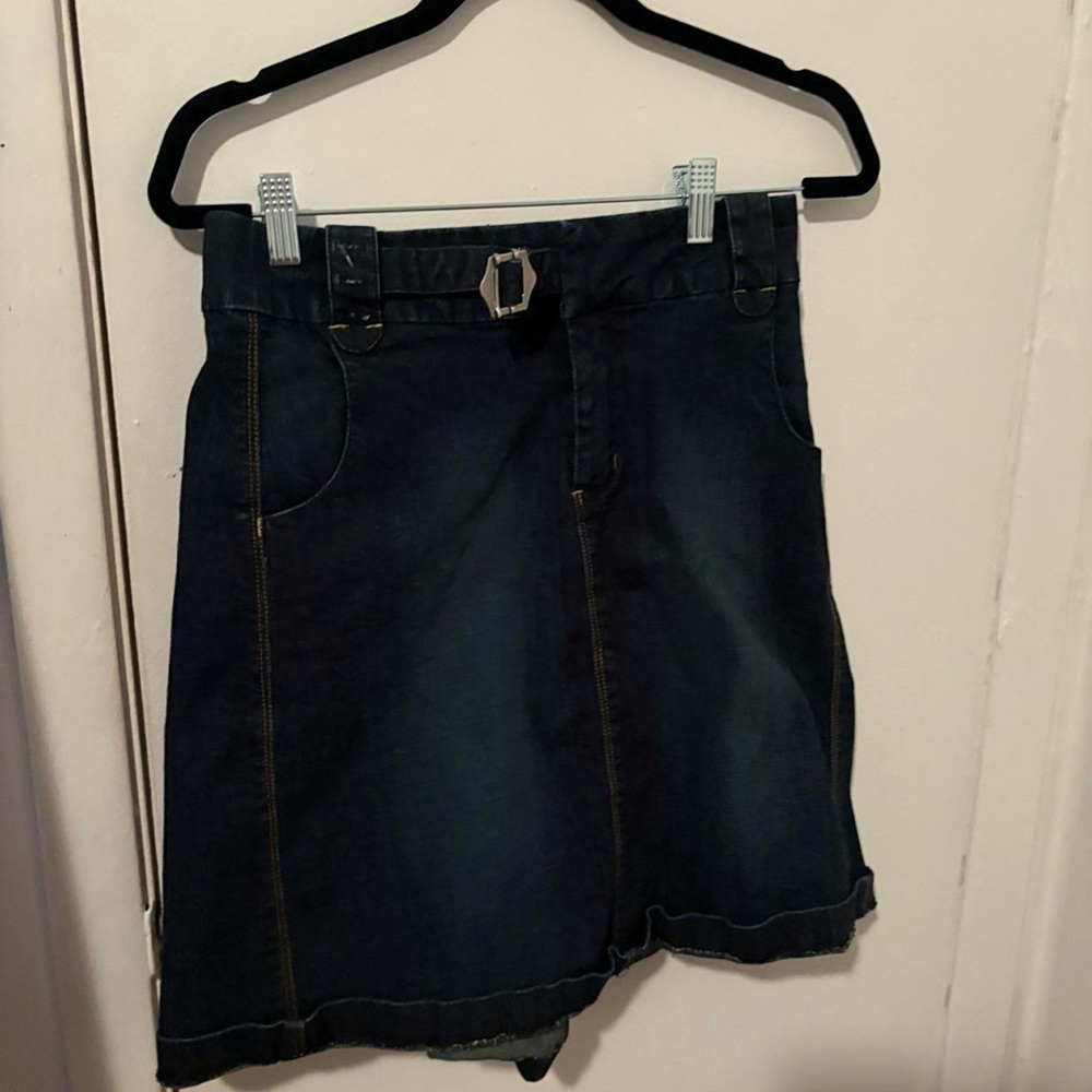 XOXO Dark Blue Denim Skater Skirt